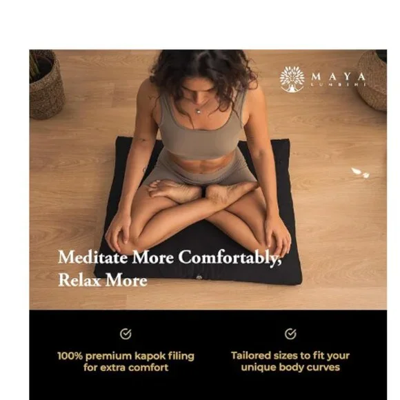 Zabuton Meditation Mat - Luxurious Meditation Cushion Floor Pillow - Picture 3 of 11